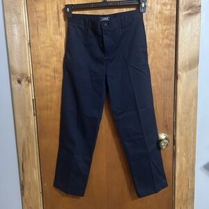 Lands End Pants Boys Size 18 Navy Adjustable School Uniform Active 27" Inseam
